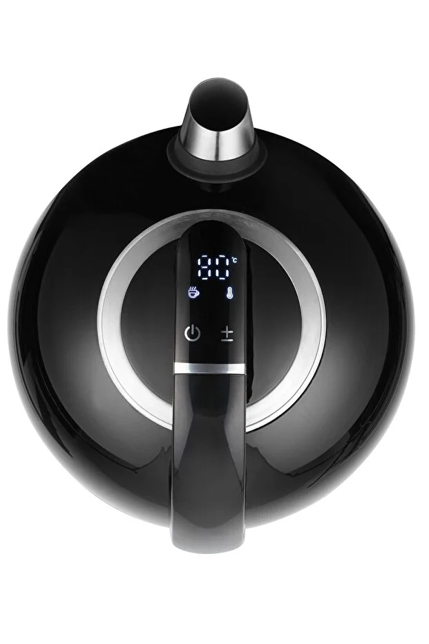 Umie Dijital Göstergeli Retro Kettle 1.7L Wifi & Bluetooth Dokunmatik Suya Akıllı Su Isıtıcısı Siyah